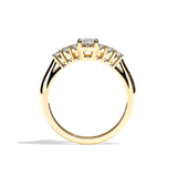 Bague solitaire épaulé diamant oval or blanc - Audacieuse