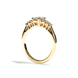 Bague solitaire épaulé diamant oval or blanc - Audacieuse