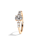 Bague solitaire épaulé diamant oval or blanc - Audacieuse