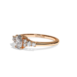 Bague solitaire épaulé diamant oval or blanc - Audacieuse