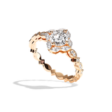 Bague solitaire épaulé or blanc - Spectaculaire