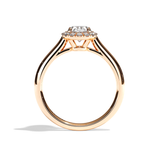 Bague solitaire halo diamant ovale or blanc - Amoureuse