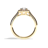 Bague solitaire halo diamant rond or blanc - Amoureuse