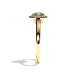 Bague solitaire halo diamant rond or blanc - Amoureuse