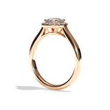 Bague solitaire halo diamant rond or blanc - Amoureuse