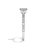 Bague solitaire pavé diamant coussin platine - Attentionnée