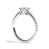 Bague solitaire pavé diamant coussin or rose - Naturelle