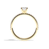 Bague solitaire pavé diamant coussin platine - Attentionnée