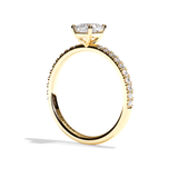 Bague solitaire pavé diamant coussin platine - Attentionnée