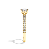 Bague solitaire pavé diamant coussin platine - Attentionnée