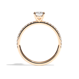 Bague solitaire pavé diamant coussin platine - Attentionnée