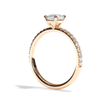 Bague solitaire pavé diamant coussin platine - Attentionnée