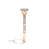 Bague solitaire pavé diamant coussin platine - Attentionnée