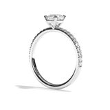 Bague solitaire pavé diamant coussin platine - Attentionnée