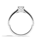 Bague solitaire pavé diamant coussin or rose - Naturelle