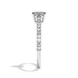 Bague solitaire pavé diamant coussin or rose - Naturelle