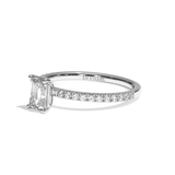 Bague solitaire pavé diamant émeraude platine - Attentionnée