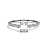 Bague solitaire pavé diamant émeraude or jaune - Naturelle