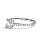 Bague solitaire pavé diamant émeraude or jaune - Naturelle
