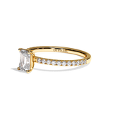 Bague solitaire pavé diamant émeraude platine - Attentionnée