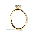 Bague solitaire pavé diamant émeraude platine - Attentionnée