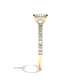 Bague solitaire pavé diamant émeraude platine - Attentionnée