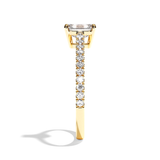 Bague solitaire pavé diamant émeraude or jaune - Naturelle