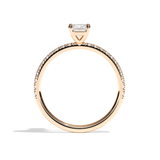 Bague solitaire pavé diamant émeraude platine - Attentionnée