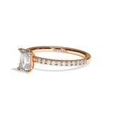 Bague solitaire pavé diamant émeraude platine - Attentionnée