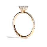 Bague solitaire pavé diamant émeraude platine - Attentionnée