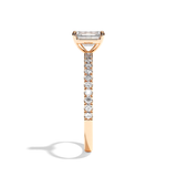 Bague solitaire pavé diamant émeraude platine - Attentionnée