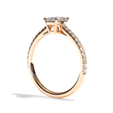 Bague solitaire pavé diamant émeraude or jaune - Naturelle