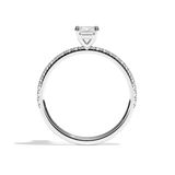 Bague solitaire pavé diamant émeraude platine - Attentionnée