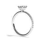 Bague solitaire pavé diamant émeraude platine - Attentionnée