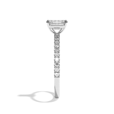 Bague solitaire pavé diamant émeraude platine - Attentionnée