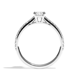 Bague solitaire pavé diamant émeraude or jaune - Naturelle