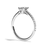 Bague solitaire pavé diamant émeraude or jaune - Naturelle