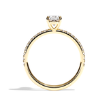 Bague solitaire pavé diamant oval or jaune - Attentionnée