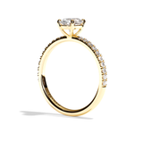 Bague solitaire pavé diamant oval or jaune - Attentionnée