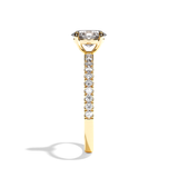 Bague solitaire pavé diamant oval or jaune - Attentionnée