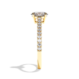 Bague solitaire pavé diamant oval or rose - Naturelle