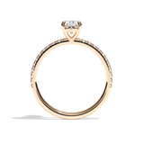 Bague solitaire pavé diamant oval or jaune - Attentionnée
