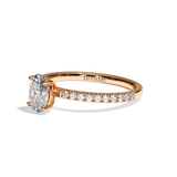 Bague solitaire pavé diamant oval or jaune - Attentionnée