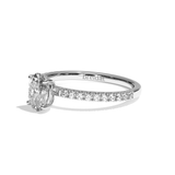 Bague solitaire pavé diamant oval or jaune - Attentionnée