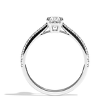 Bague solitaire pavé diamant oval or rose - Naturelle