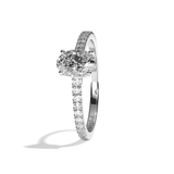 Bague solitaire pavé diamant oval or rose - Naturelle