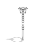 Bague solitaire pavé diamant oval or rose - Naturelle