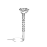 Bague solitaire pavé diamant poire or blanc - Attentionnée