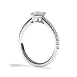 Bague solitaire pavé diamant poire or rose - Naturelle
