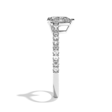 Bague solitaire pavé diamant poire or rose - Naturelle